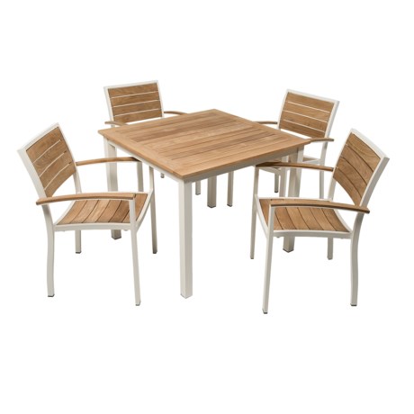 Three Birds Casual Soho Square Dining Table with Stacking Armchairs