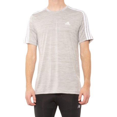 Adidas Three-Stripe PES T-Shirt - Short Sleeve (For Men) - MEDIUM GREY HEATHER (M )