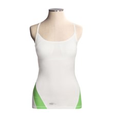 Thriv Fitness Tank Top - UPF 50+, Built-In Shelf Bra, Organic Cotton (For Women) in White/Kiwi - Closeouts