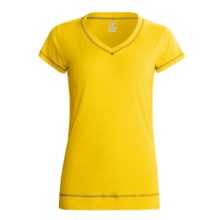 Thriv Streets V-Neck Shirt - Short Sleeve (For Women) in Fire Yellow/Gunmetal - Closeouts
