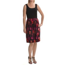 Tiana B Printed Skirt Jersey Tank Dress - Sleeveless (For Women) in Black/Multi - Closeouts