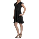Tiana B Ruffled Jersey Wrap Dress - Short Flutter Sleeve (For Women)