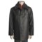 Black Tibor Leather Lambskin Car Coat - Removable Mouton Fur Collar and Quilted Liner (For Men)