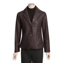 Tibor Leather New Zealand Lamb Blazer - Plus Size (For Women) in Brown - Closeouts