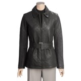 Tibor Leather Quilted New Zealand Jacket -  Lamb Leather (For Plus Size Women)