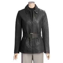 Tibor Leather Quilted New Zealand Jacket - Lamb Leather (For Women) in Black - Closeouts