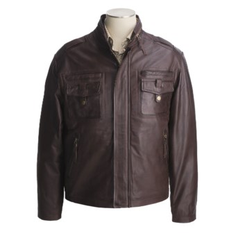 Tibor Leather Washed and Waxed Lambskin Jacket - Insulated (For Men) in Brown