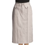 Ticking Stripe Trouser Skirt - Stretch Cotton (For Women)