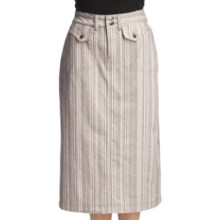 Ticking Stripe Trouser Skirt - Stretch Cotton (For Women) in Beige Stripe - 2nds