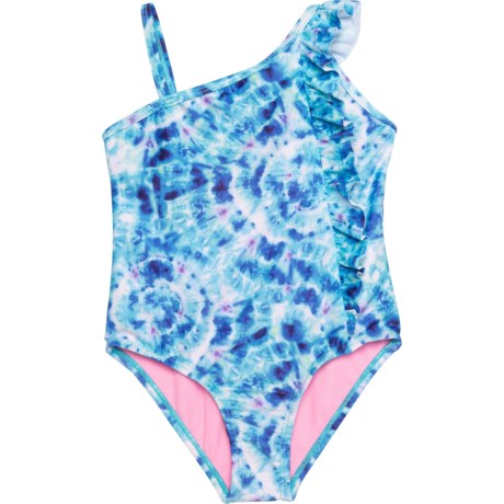 Kensie Tie-Dye One-Piece Swimsuit - UPF 50 (For Toddler Girls) - BLUE (4T )