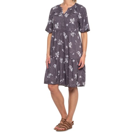 North River Tiered Dress - Short Sleeve (For Women) - RABBIT (L )