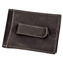 Timberland Cow Crunch Leather Flip Clip Wallet in Brown - Closeouts