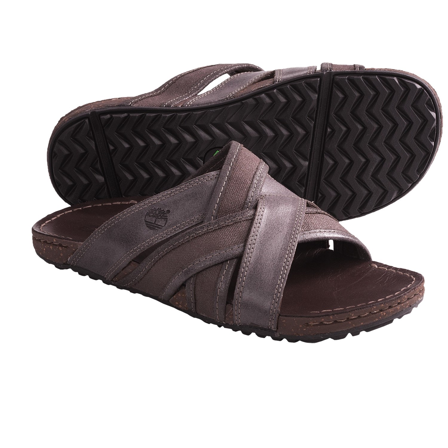 ... Rugged Escape Slide Sandals - Leather (For Men) in Dark Brown