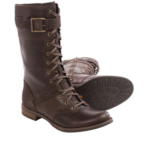 Timberland Savin Hill Mid Leather Boots Lace Ups For Women