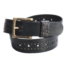 Timberland Vintage Distressed Leather Belt (For Men) in Black - Closeouts