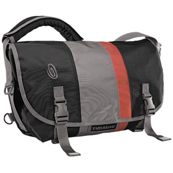 Timbuk2 D-Lux Race Stripe Messenger Bag - Medium in Black/Gunmetal/Revlon Red