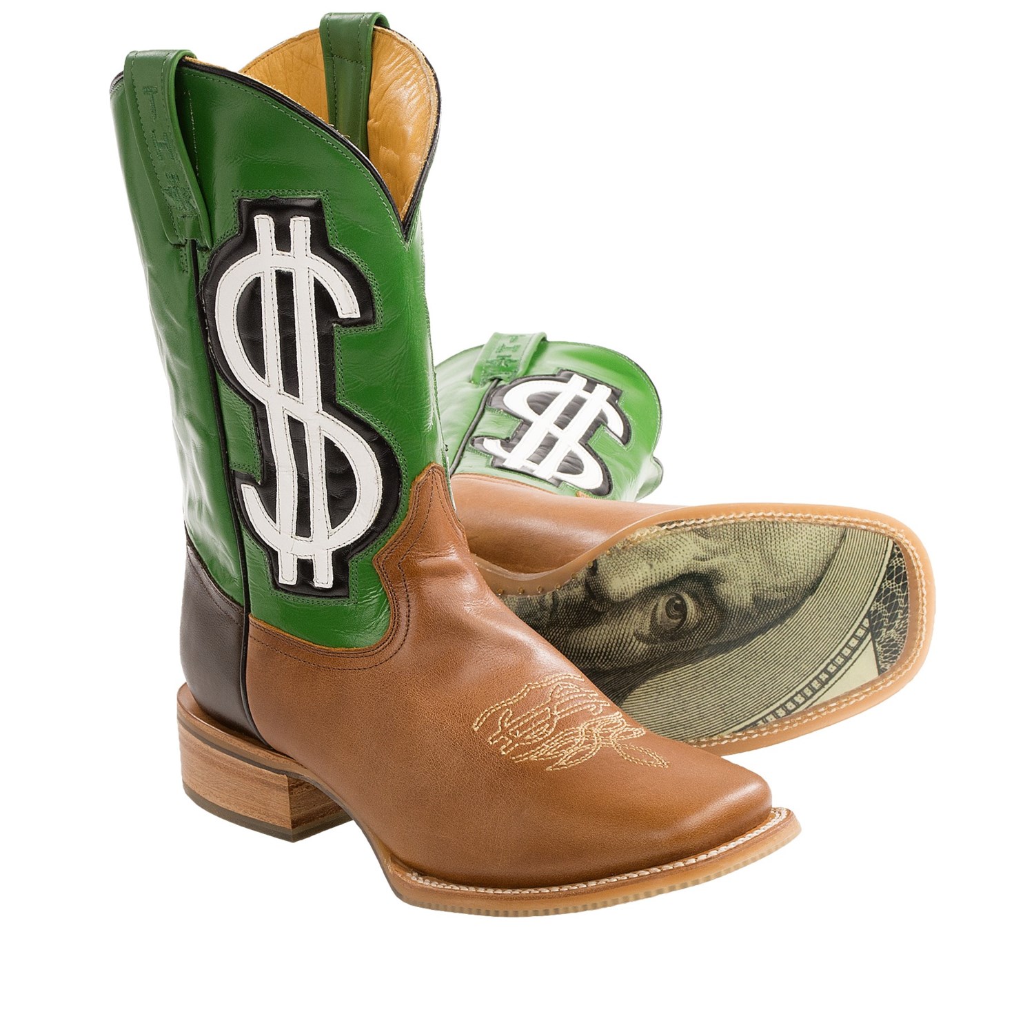 Tin Haul Cash Money Cowboy Boots - Square Toe (For Men) - Save 29%