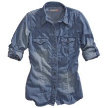 Tin Haul Western Chambray Shirt - Button Front, Long Sleeve (For Women) in Chambray - Closeouts