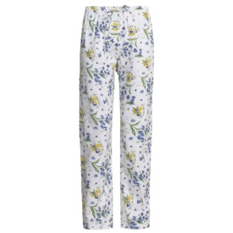 Toast and Jammies Cotton Jersey Drawstring Pants - Contemporary Cut (For Women) in Forget Me Not