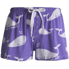 Toast and Jammies Jersey Knit Sleep Shorts - Contemporary Cut (For Women) in Spouty Whale - Closeouts