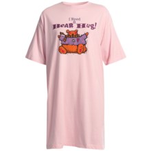 Toast and Jammies Nightshirt - Missy Cut, Short Sleeve (For Women) in I Need A Bear Hug-Pink - Closeouts