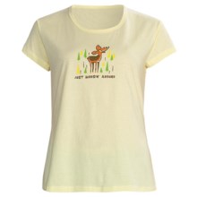 Toast and Jammies Printed Cotton Tee Shirt - Contemporary Cut, Short Sleeve (For Women) in Just Moosin Around - Closeouts