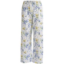 Toast and Jammies Printed Drawstring Pants - Jersey Knit Cotton, Missy Cut (For Women) in Forget Me Not - Closeouts
