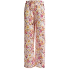 Toast and Jammies Printed Drawstring Pants - Jersey Knit Cotton, Missy Cut (For Women) in Grits Floral - Closeouts