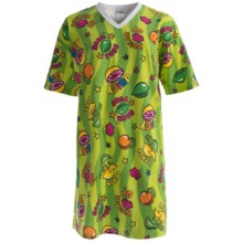 Toast and Jammies V-Neck Nightshirt - Missy Cut, Short Sleeve (For Women) in Sour Puss - Closeouts
