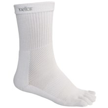 ToeSox ULTRA Sport Crew Socks - Lightweight (For Men and Women) in White - Closeouts