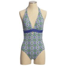 Tommy Bahama Medallion Treasure Swimsuit - V-Neck, 1-Piece (For Women) in Multi Green & Blue - Closeouts