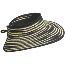 Tommy Bahama Ribbon and Paper Braid Visor (For Women) in Black - Closeouts