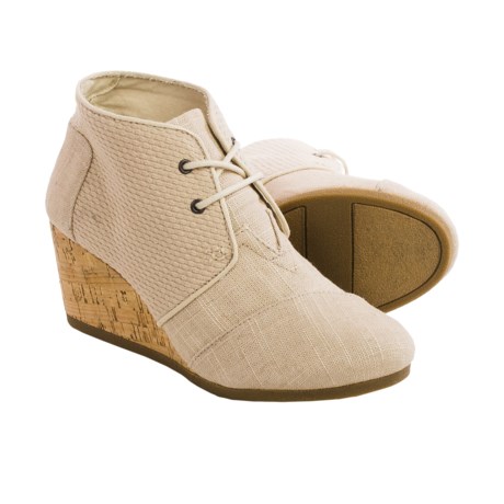 TOMS Burlap Desert Wedge Ankle Boots (For Women)