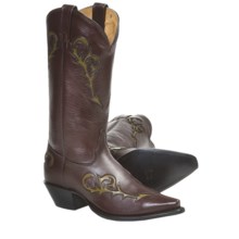 Tony Lama Italian Inlay Cowboy Boots - Leather (For Women) in Dark Brown - Closeouts