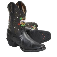 Tony Lama Lucky Star Boots - Square Toe (For Women) in Black - Closeouts