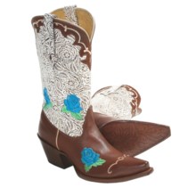 Tony Lama Sienna fashion Cowboy Boots - Leather, 11” (For Women) in Peanut - Closeouts