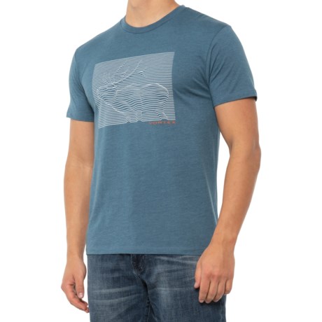 Vortex Topo Elk T-Shirt - Short Sleeve (For Men) - STEEL BLUE HEATHER (M )