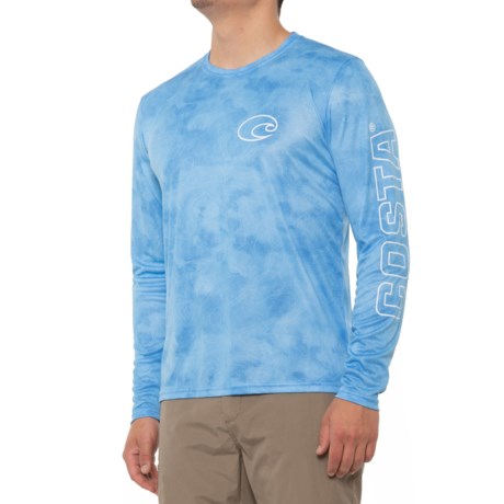 Costa Topographic Water T-Shirt - UPF 50+, Long Sleeve (For Men) - BLUE (S )