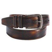 Torino Alligator-Embossed Calf Leather Belt - 38mm (For Men) in Brown/Tan - Closeouts