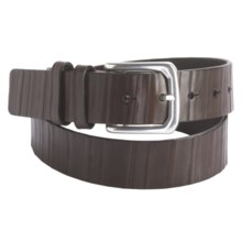 Torino Burnished Ribbed Kipskin Belt - 38mm, Leather (For Men) in Mahogany - Closeouts