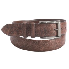 Torino Wood Grain Embossed Belt - 35mm, Calf Leather (For Men) in Brandy - Closeouts