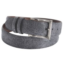 Torino Wood Grain Embossed Belt - 35mm, Calf Leather (For Men) in Slate - Closeouts