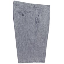 Toscano Brushed Stripe Dress Shorts - Linen (For Men) in Charcoal - Closeouts