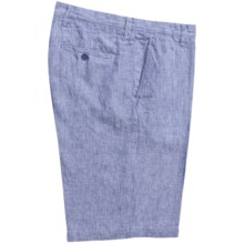 Toscano Brushed Stripe Dress Shorts - Linen (For Men) in Midnight - Closeouts