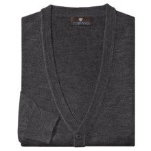 Toscano Cardigan Sweater - Merino Wool (For Men) in Charcoal Melange - Closeouts