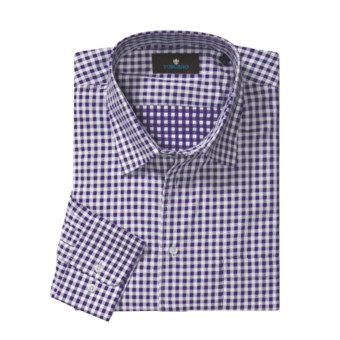 Toscano Check Sport Shirt - Cotton, Long Sleeve (For Men) in Wineberry