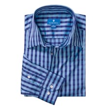 Toscano Cotton Faint Check Sport Shirt - Long Sleeve (For Men) in 565 Island - Closeouts