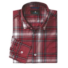 Toscano Cotton Plaid Sport Shirt - Button-Down Collar, Long Sleeve (For Men) in Fire - Closeouts