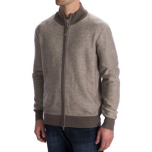 Toscano Diagonal-Weave Cardigan Sweater - Merino Wool, Zip Front (For Men) in Cobblestone/Sumatra - Closeouts
