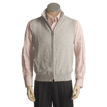 Toscano Lambswool Vest - Full Zip (For Men) in Flannel